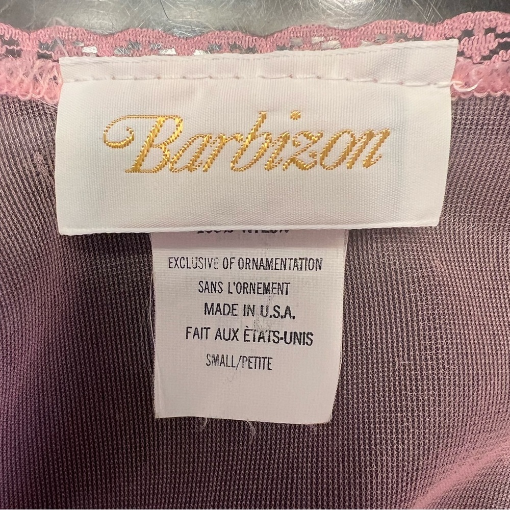 Vintage Barbizon Elegant Cotton Candy Pink Lace Trim Nightgown Set Sz Small - Picture 6 of 8
